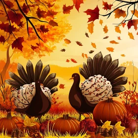Thanksgiving Turkeys and Pumpkins
