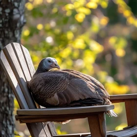 Resting Turkey in Natural Setting