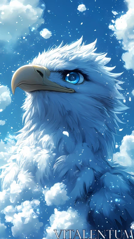 Legendary White Eagle in the Sky AI Image