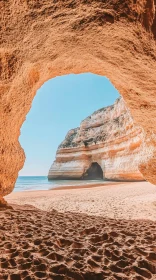 Natural Coastal Cave Opening to the Sea