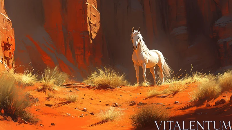 Serene Desert Equine AI Image