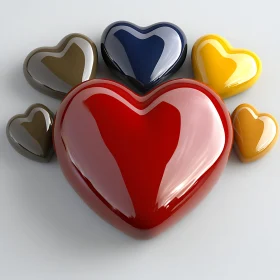 Glossy Hearts Composition