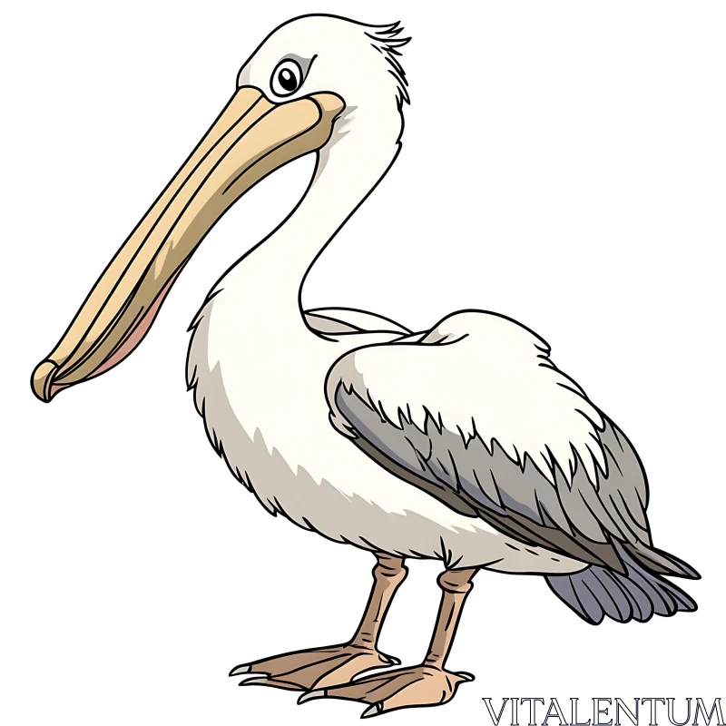 Pelican Cartoon Image - Wildlife Illustration AI Image