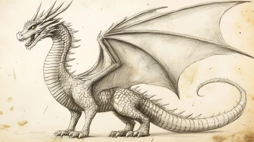 Pencil Drawing of a Dragon
