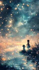 Children under Starry Sky