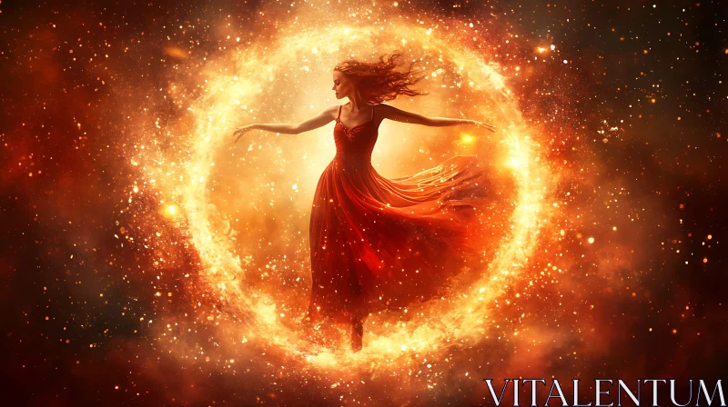 AI ART Celestial Dance of Fire and Grace