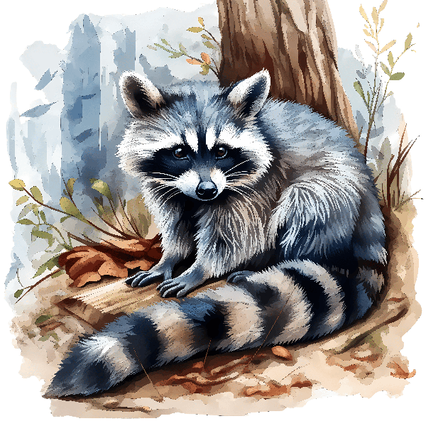 POD Design Nature-inspired Raccoon Art