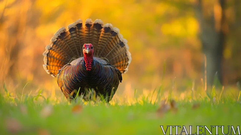 Turkey in fall landscape AI Image