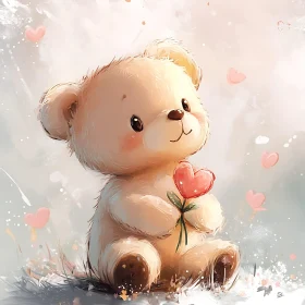 Whimsical Teddy Bear with Heart