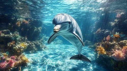 Playful Dolphin in Ocean Habitat