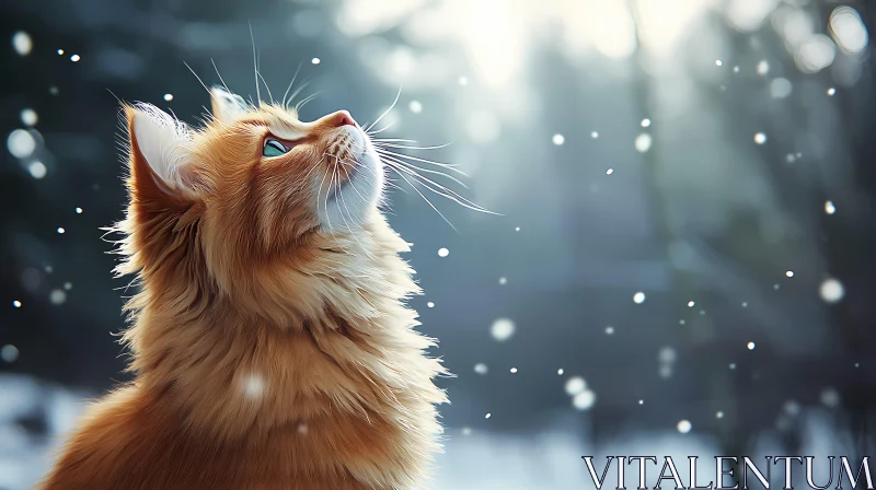 Winter Cat Portrait AI Image