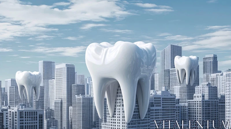 Tooth City: A Dental Abstraction AI Image