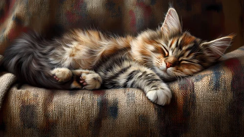 Peaceful Kitten Resting