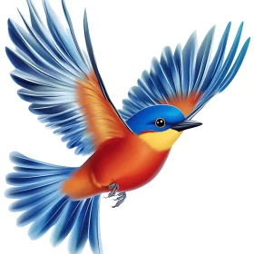 Bird with Blue Wings Digital Art