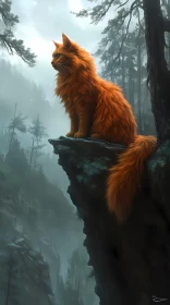 Majestic Feline in Enigmatic Woodland