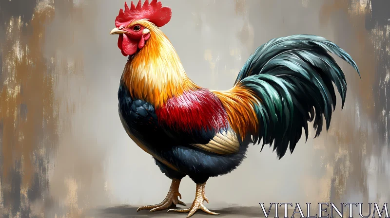 AI ART Vivid Rooster Illustration