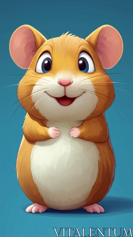 Happy Hamster Art AI Image