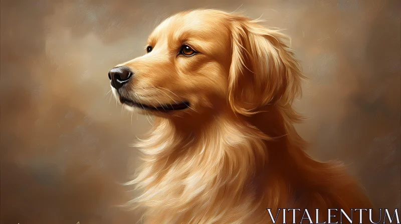 Golden Retriever Artistic Depiction AI Image