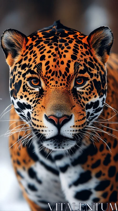 Close View of a Leopard's Striking Patterns AI Image