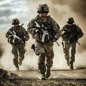 Military Patrol in Arid Environment