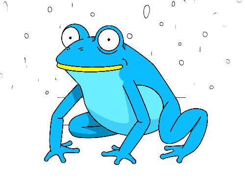 Blue Cartoon Frog T-Shirt Design for Kids