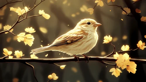 Bird on a Flowered Branch