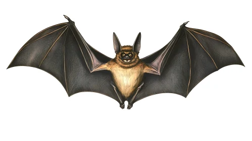 Stylized Bat with Extended Wings Artwork