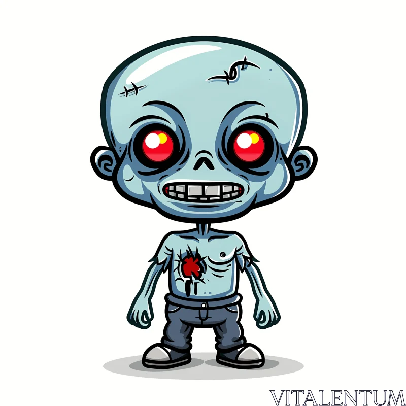 Comical Cartoon Zombie Boy Illustration AI Image
