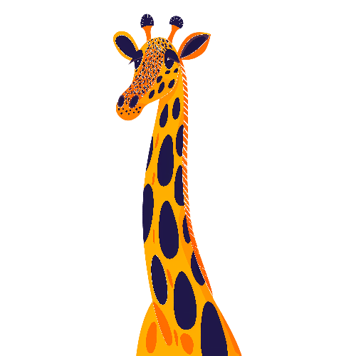 Elegant Giraffe T-Shirt Design with Blue Spots POD Design