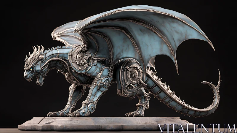 AI ART Clockwork Dragon Sculpture