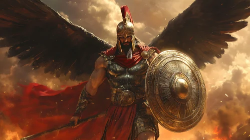 Epic Warrior with Wings Digital Art