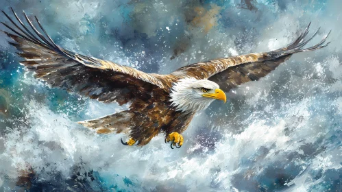 Eagle Soaring with Wings Outstretched