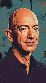 Jeff Bezos Abstract Portrait Artwork