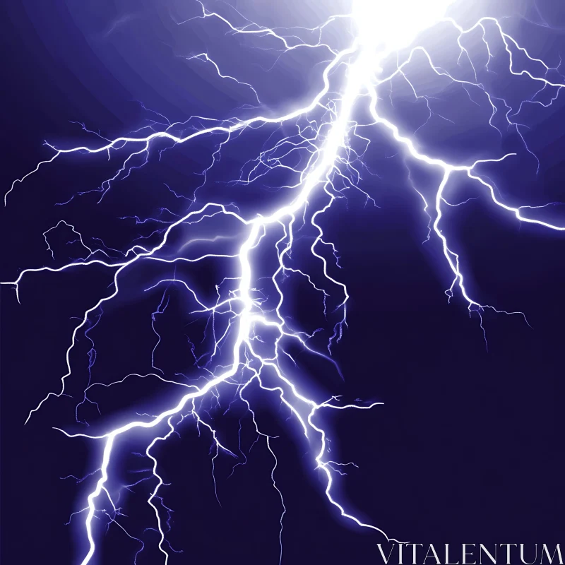 AI ART Blue Lightning Storm