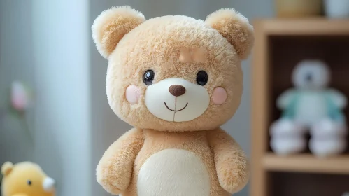 Adorable Plush Bear in Cozy Setting