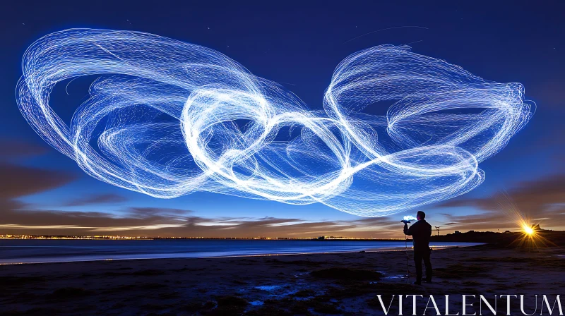 AI ART Coastal Light Painting Photography