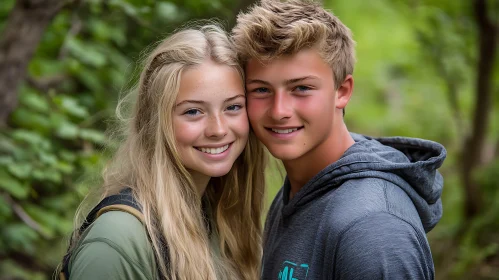 Teenage Couple Portrait in Natural Light