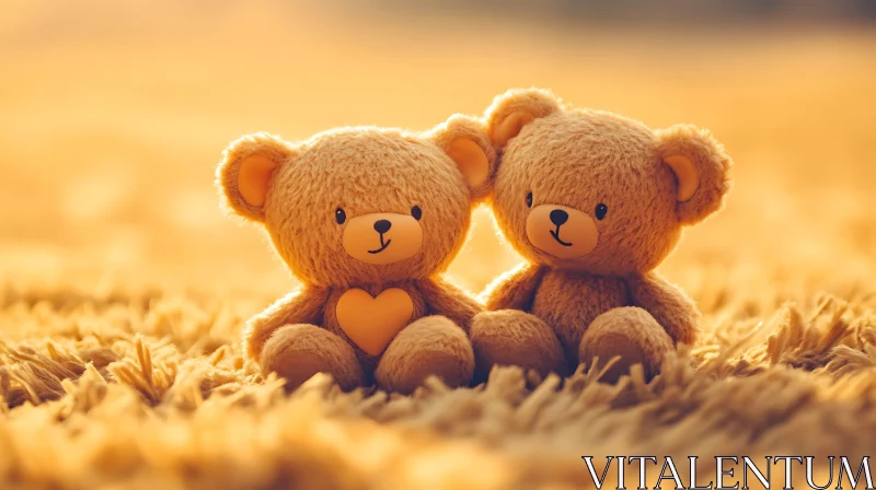 AI ART Two Teddy Bears Embracing Each Other