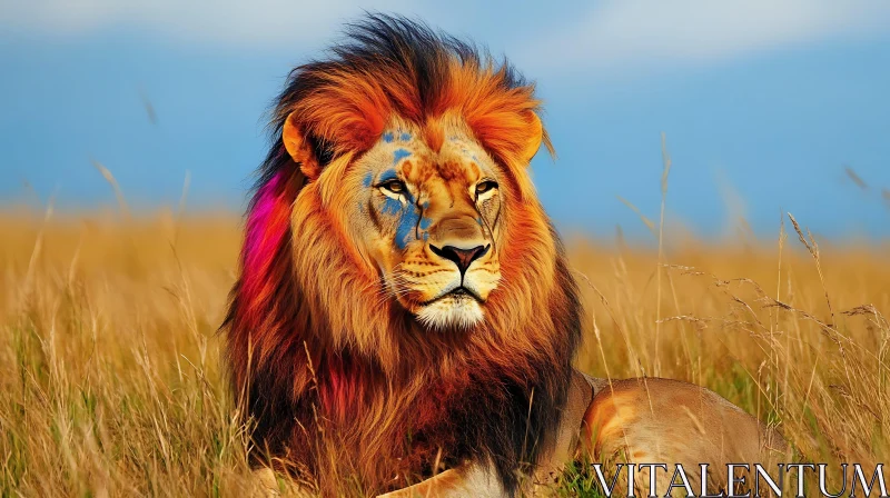 AI ART Lion in the Grass