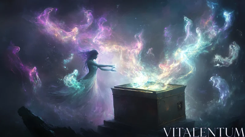 AI ART Ethereal Woman Conjuring Magic