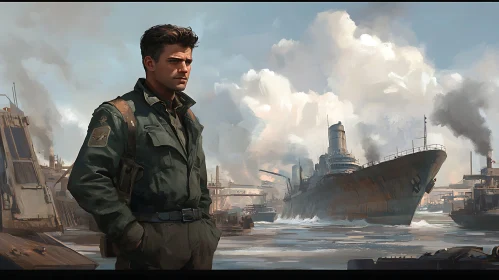 Pensive Man by the Sea