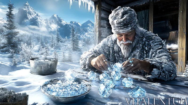 The Diamond Sorter in Winter AI Image