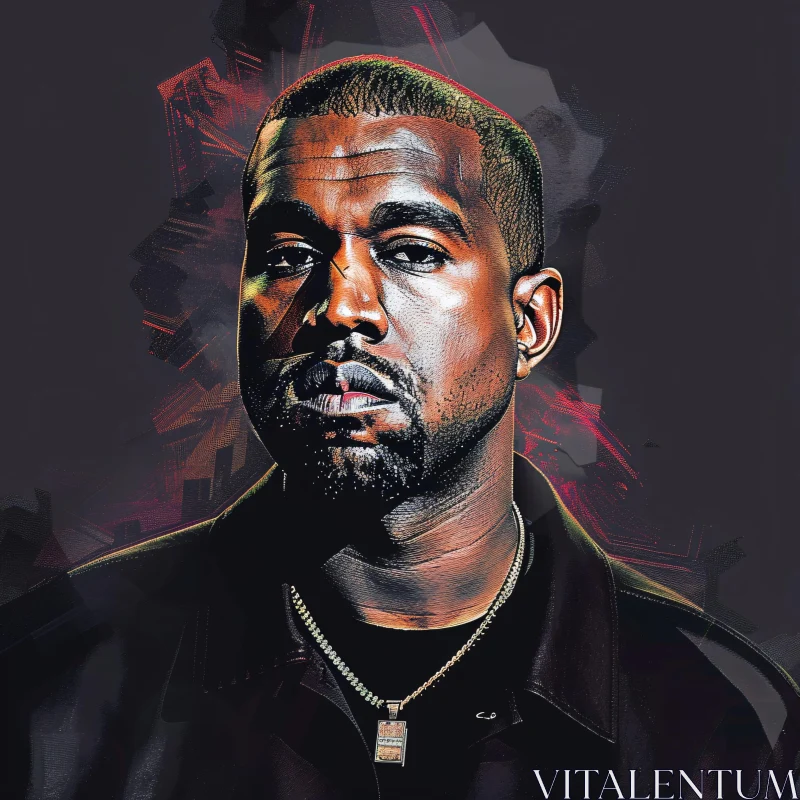 AI ART Artistic Digital Portrait of Kanye West