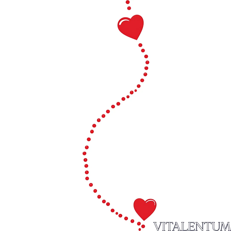 Red Hearts and Dots Design AI Image