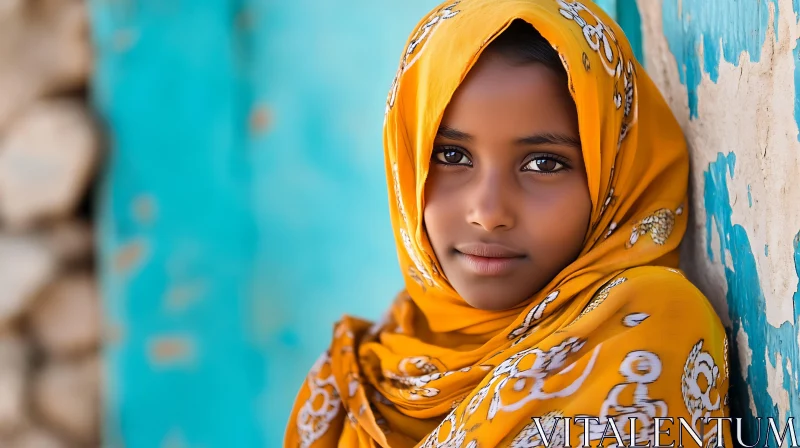 Young Woman in Traditional Dress AI Image