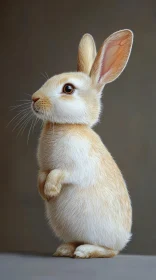 Charming Side View of a Standing Bunny