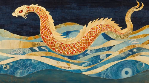 Mythical Dragon in the Ocean