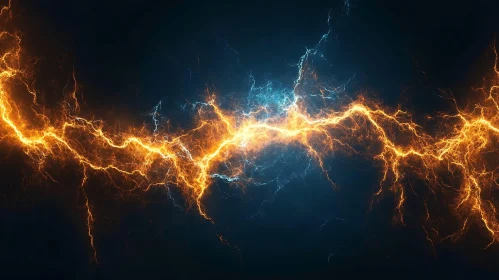 Striking Lightning Bolts Abstract Art