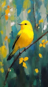 Yellow Bird Artwork in Nature