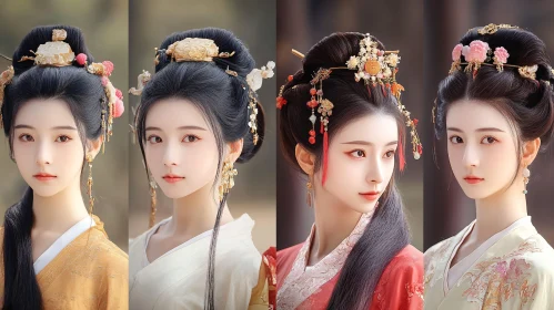 Portraits of Women in Traditional Asian Dress